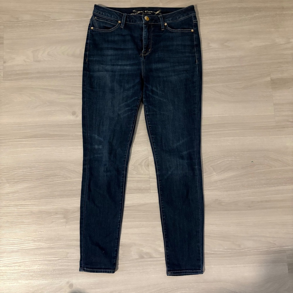 Seven 7 Women Jeans For All Mankind High Waisted Skinny Jeans Dark Wash Size 8